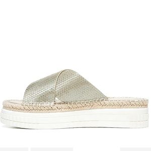 Brand new gold espadrille slides